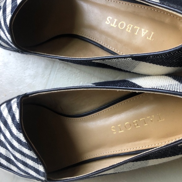 Talbots Navy Blue - Gingham Canvas Loafers 8.5M 🎈 - Picture 7 of 10